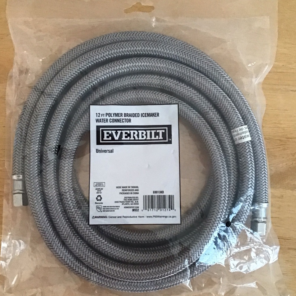 Gray Braided Icemaker Water Connector
